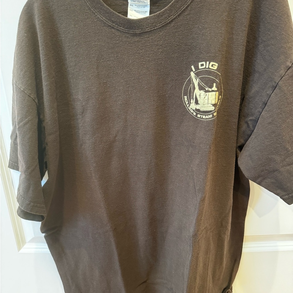 Funny Hanes Mens XL Brown Dig T-Shirt